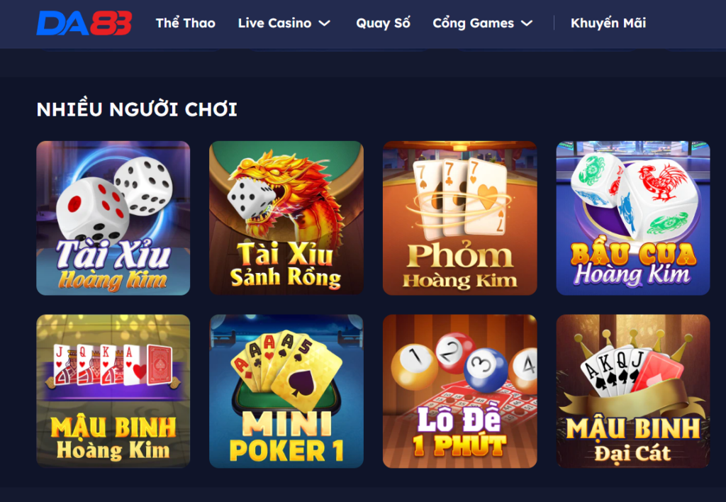 Game da88 mang đến sân chơi đẳng cấp